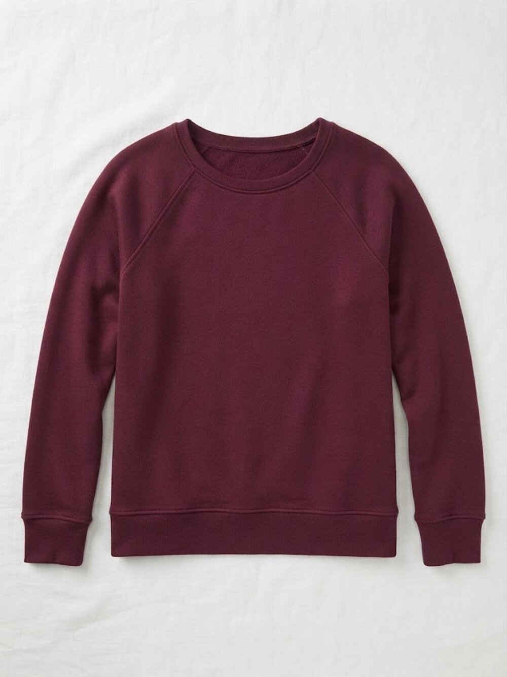 Time and Tru Womens Burgundy Crewneck Fleece Sweatshirt Pullover Medium M 8-10